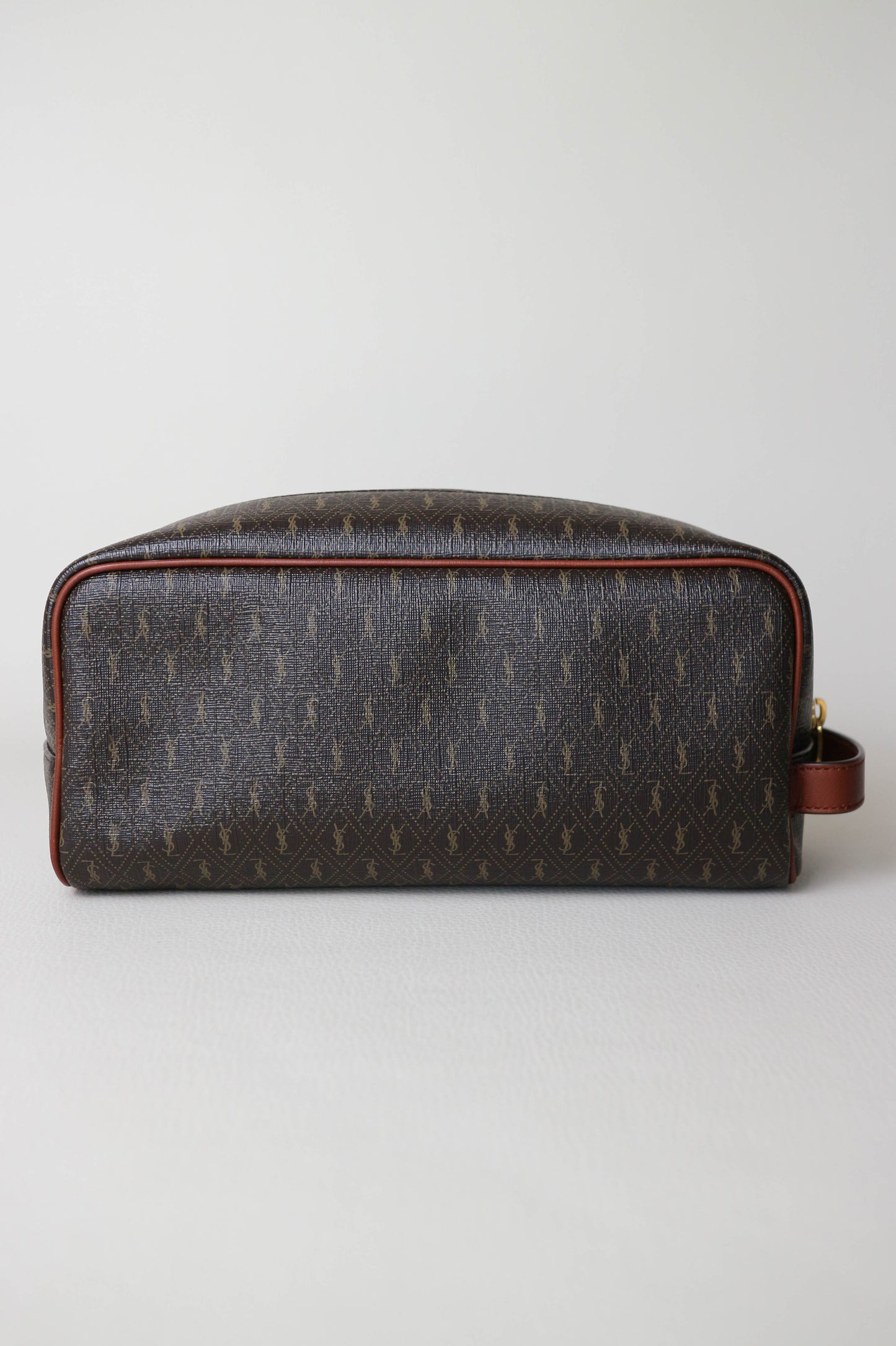 Saint Laurent Monogram Toiletry Pouch Brown