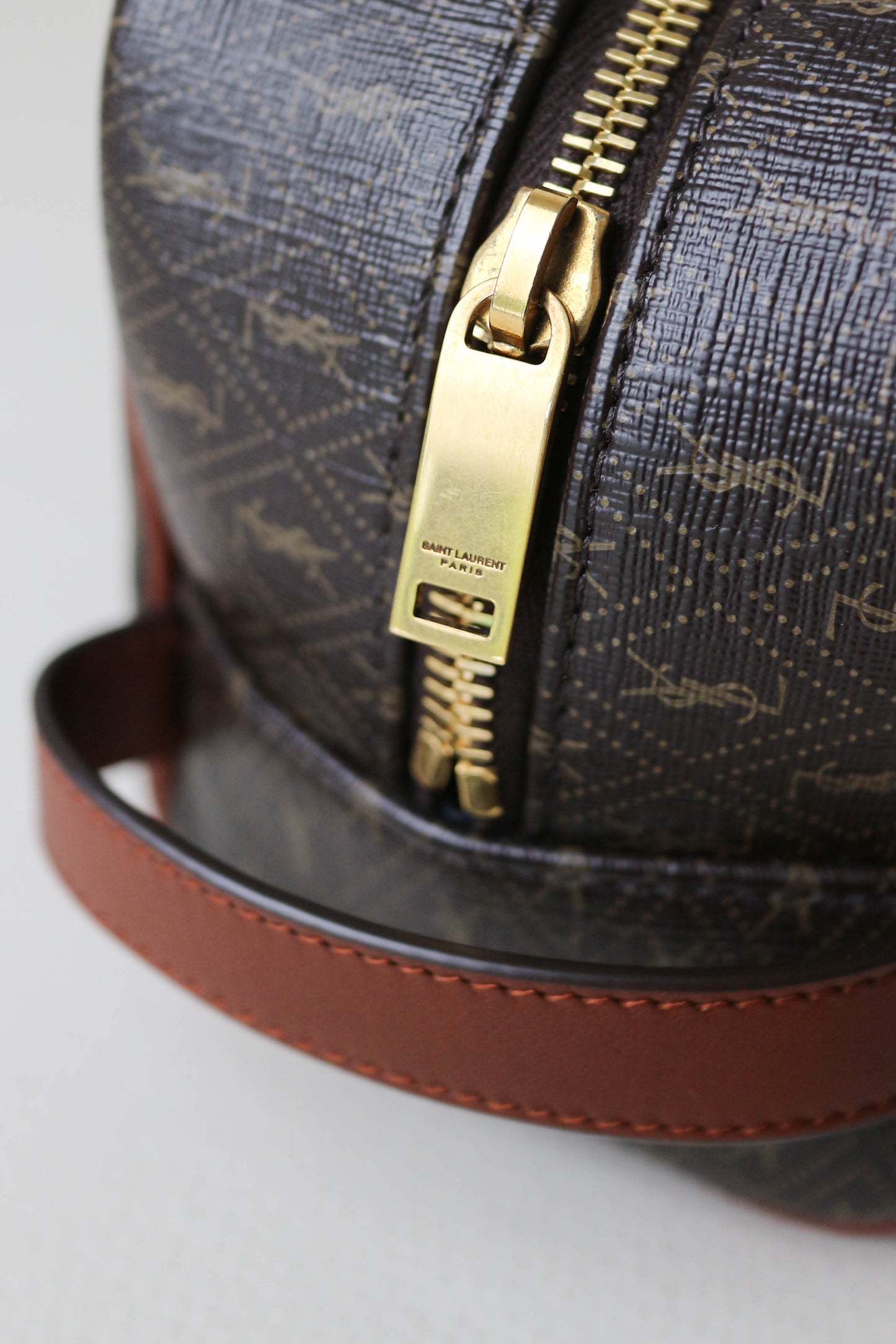 Saint Laurent Monogram Toiletry Pouch Brown