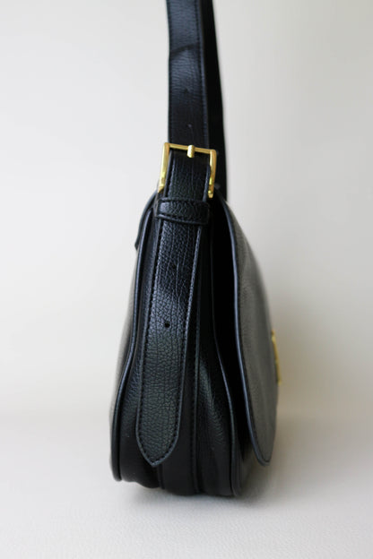 AMI Paris Paname Logo Shoulder Bag Black