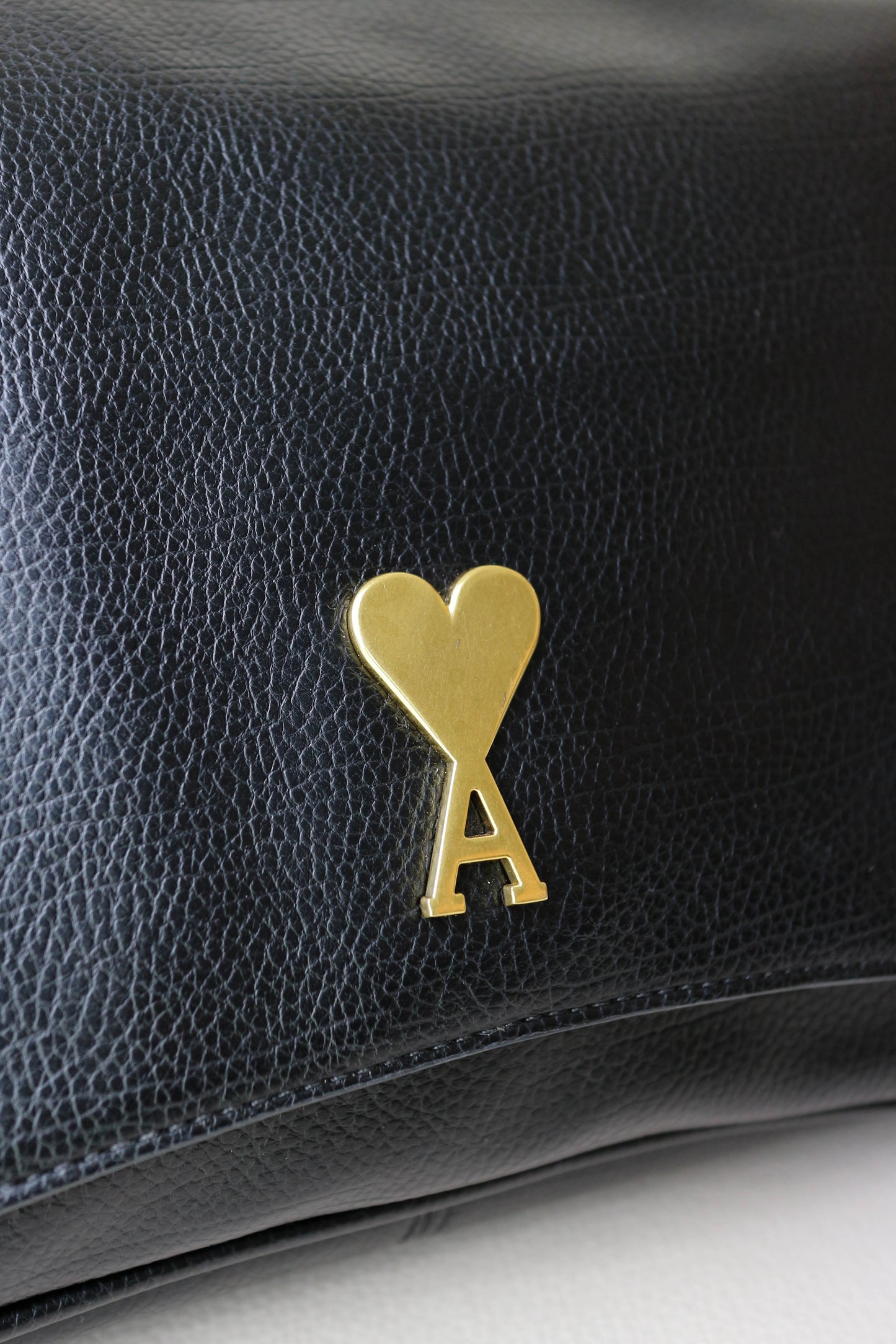 AMI Paris Paname Logo Shoulder Bag Black