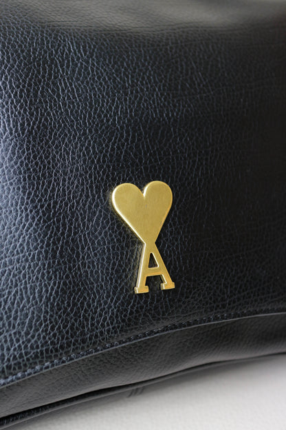AMI Paris Paname Logo Shoulder Bag Black