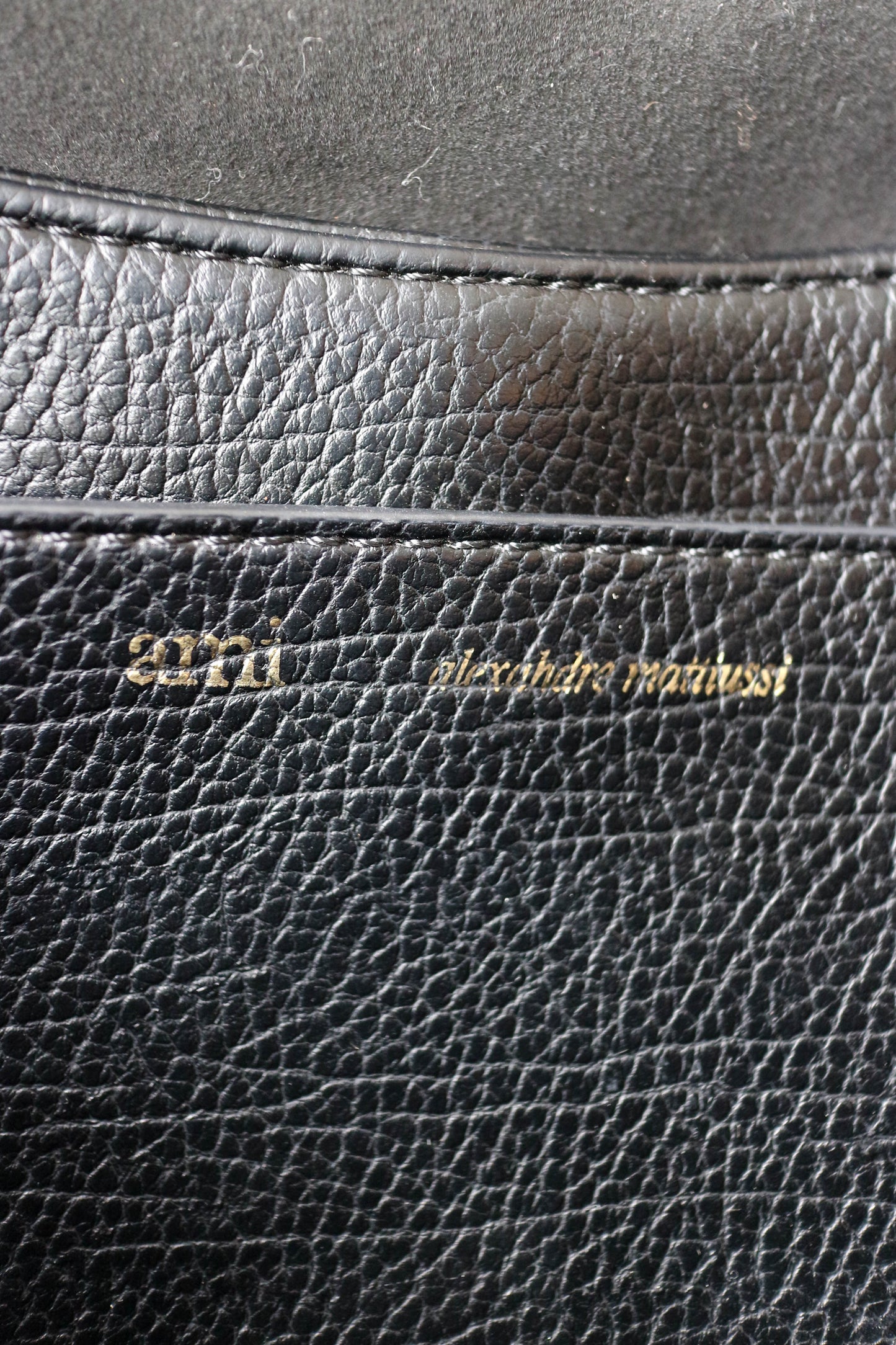 AMI Paris Paname Logo Shoulder Bag Black