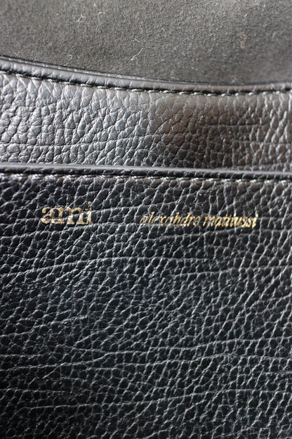 AMI Paris Paname Logo Shoulder Bag Black