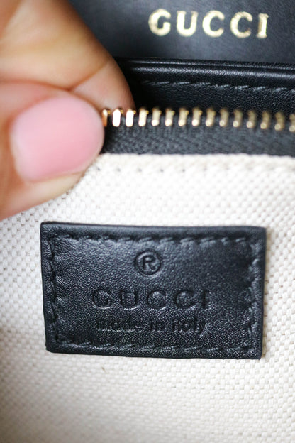 Gucci Horsebit 1955 Monogram Shoulder Bag Black/Beige