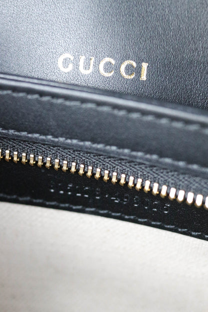 Gucci Horsebit 1955 Monogram Shoulder Bag Black/Beige