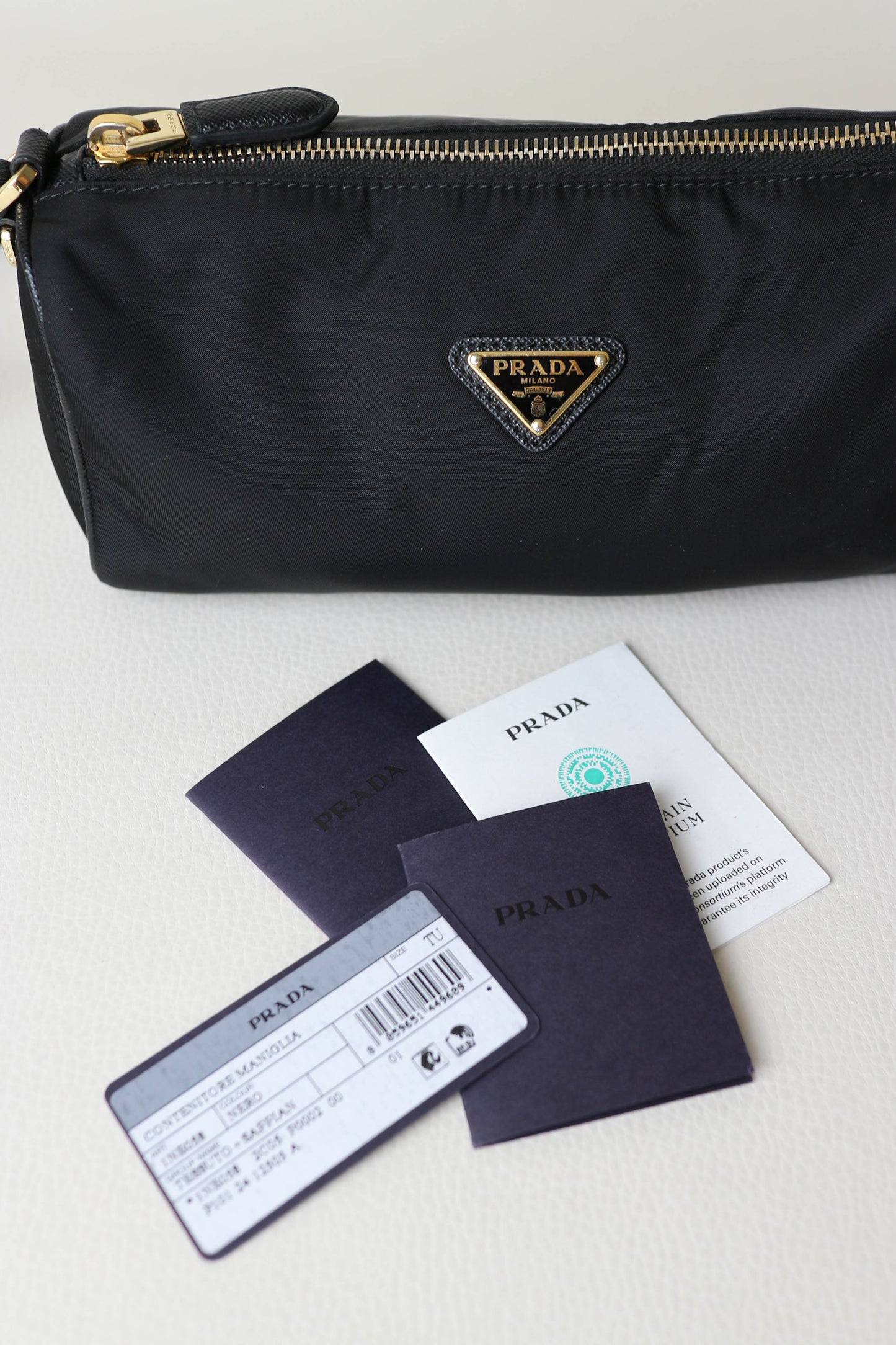 Prada Nylon Logo Shoulder Bag Black