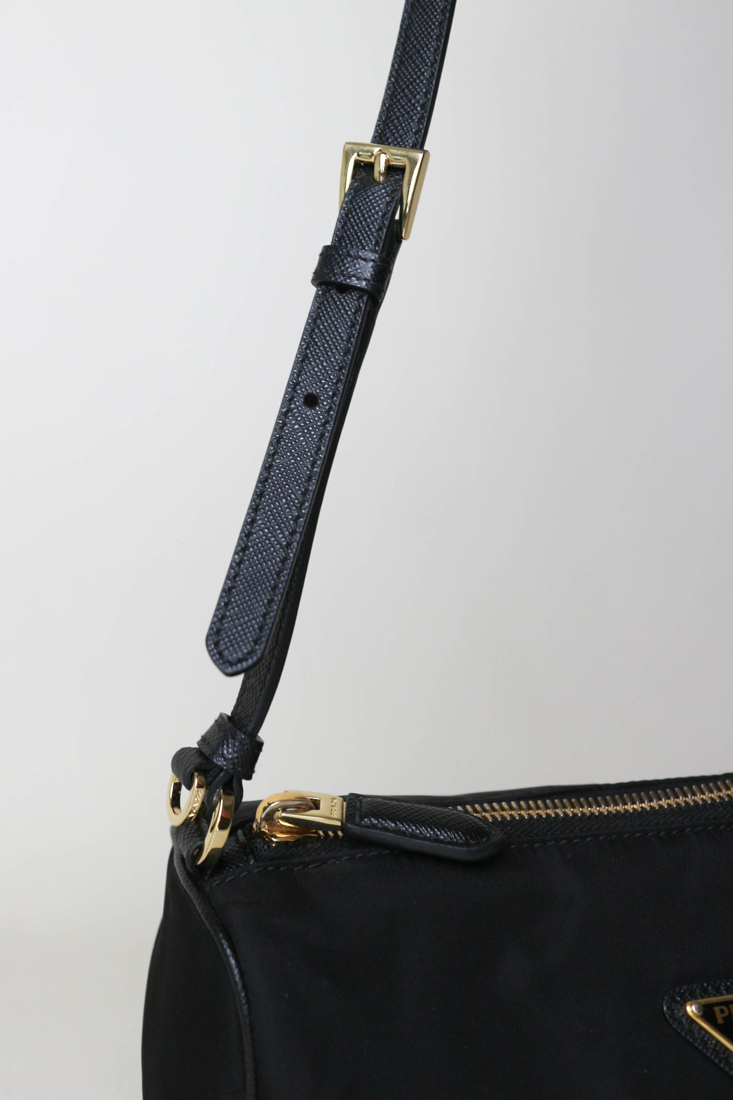 Prada Nylon Logo Shoulder Bag Black