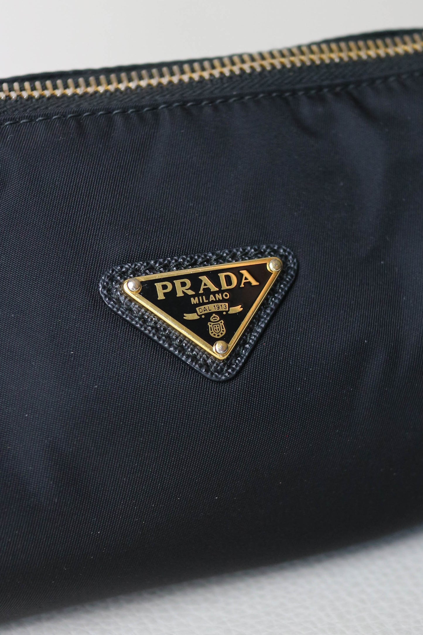 Prada Nylon Logo Shoulder Bag Black