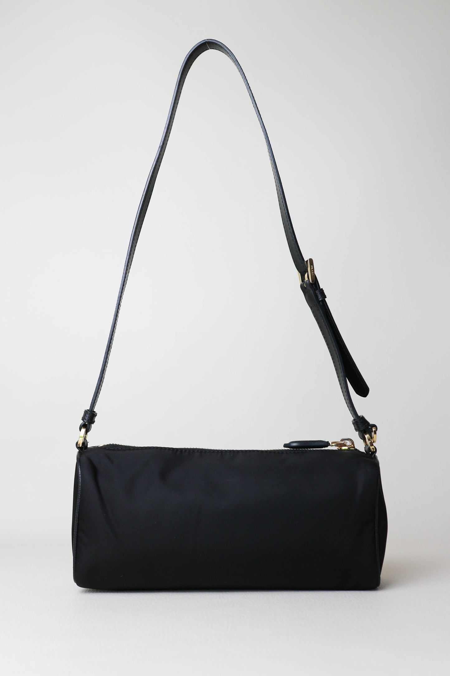 Prada Nylon Logo Shoulder Bag Black