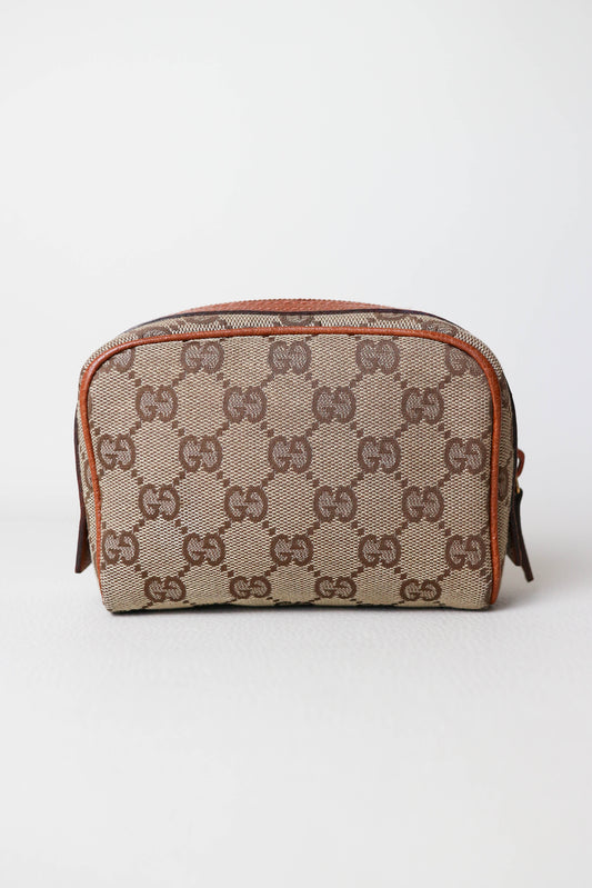 Gucci Vintage Toiletry Mini Pouch Brown