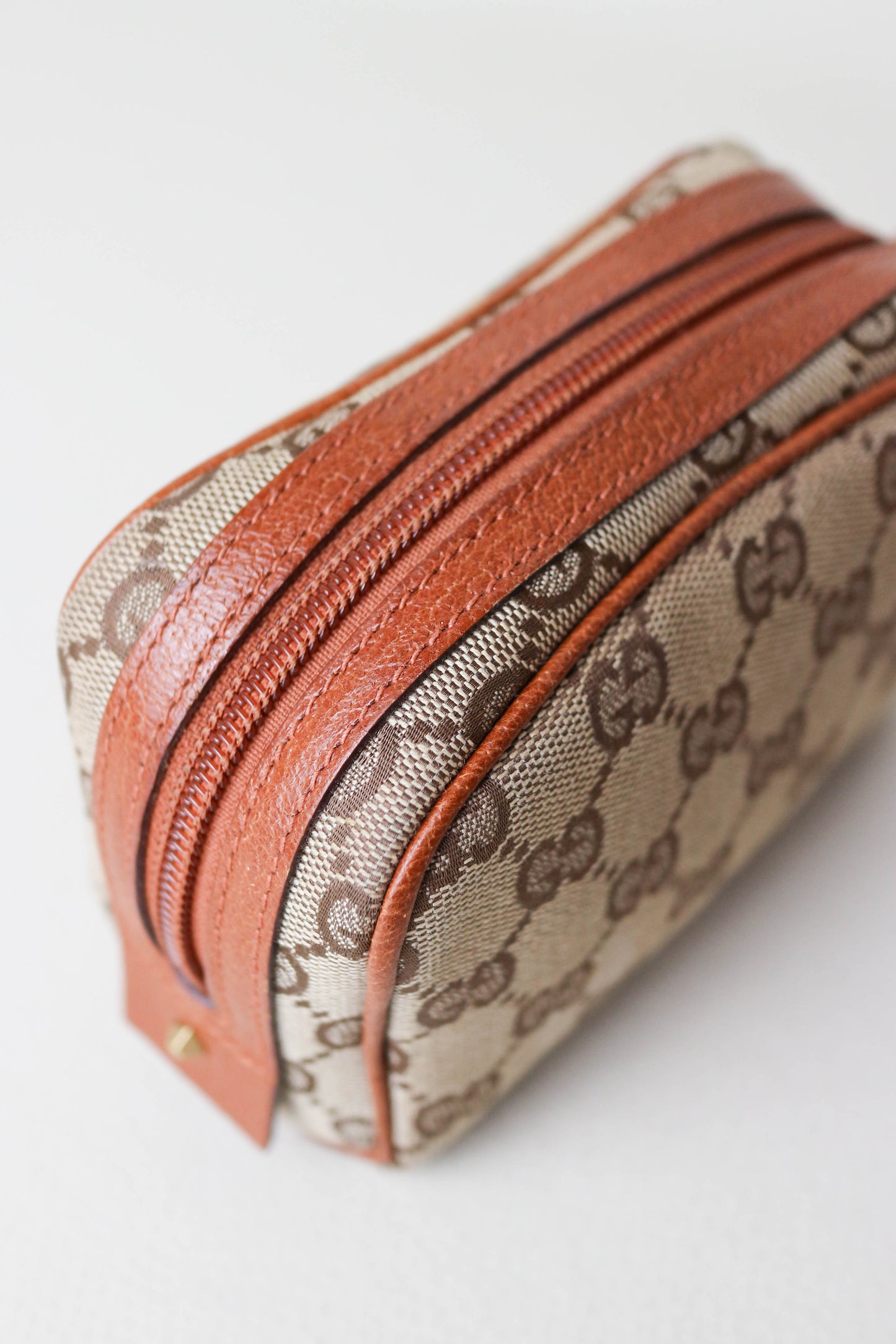 Gucci Vintage Toiletry Mini Pouch Brown