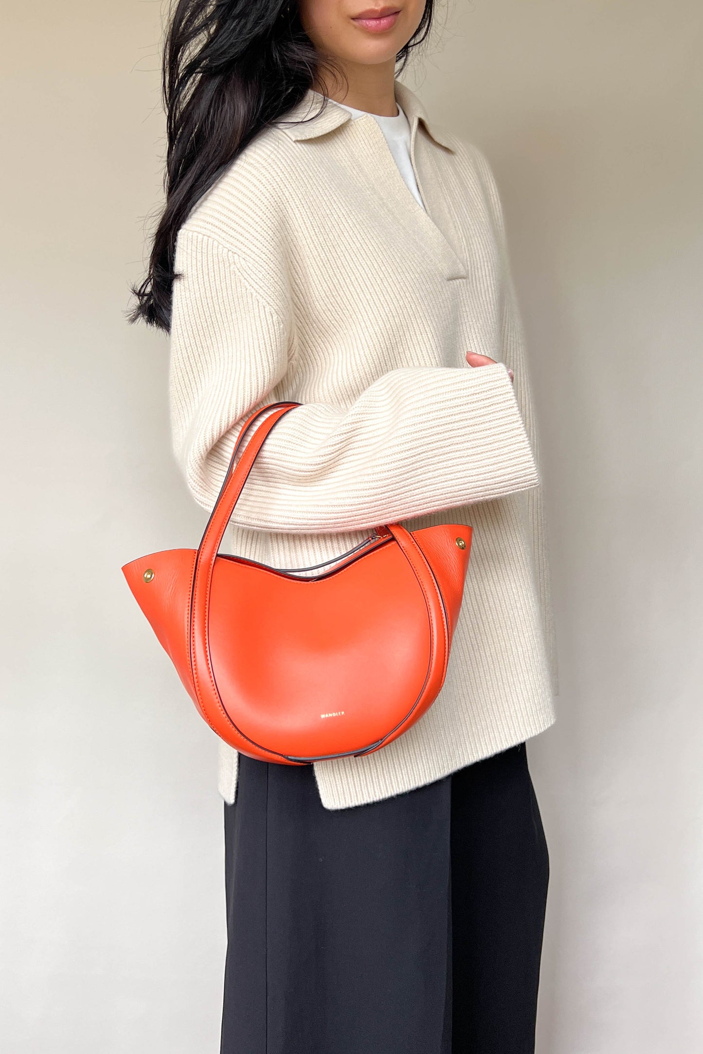 Wandler Mini Lin Tote Bag Orange Nectar