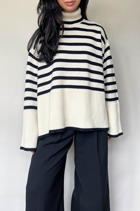 TOTEME Striped Knit Jumper Black/Cream