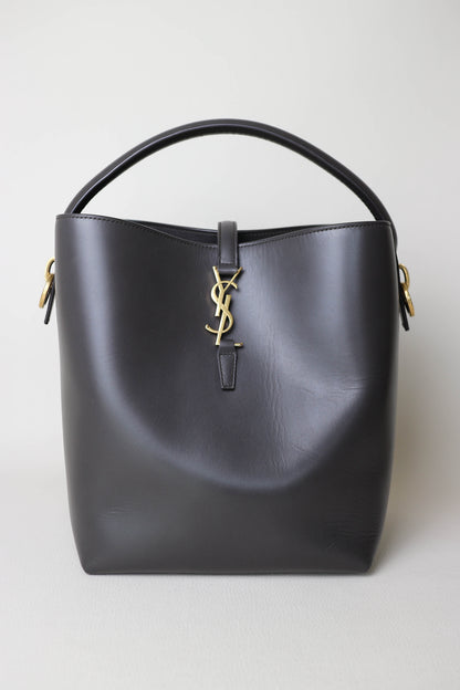 Saint Laurent Le 37 Logo Bucket Bag Grey