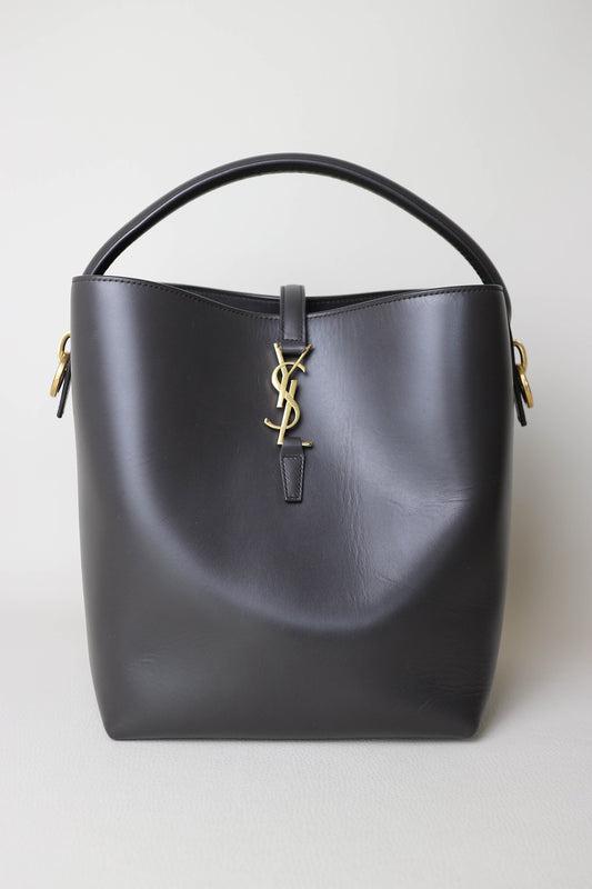 Saint Laurent Le 37 Logo Bucket Bag Grey