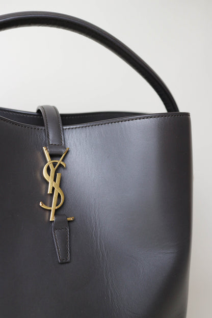 Saint Laurent Le 37 Logo Bucket Bag Grey