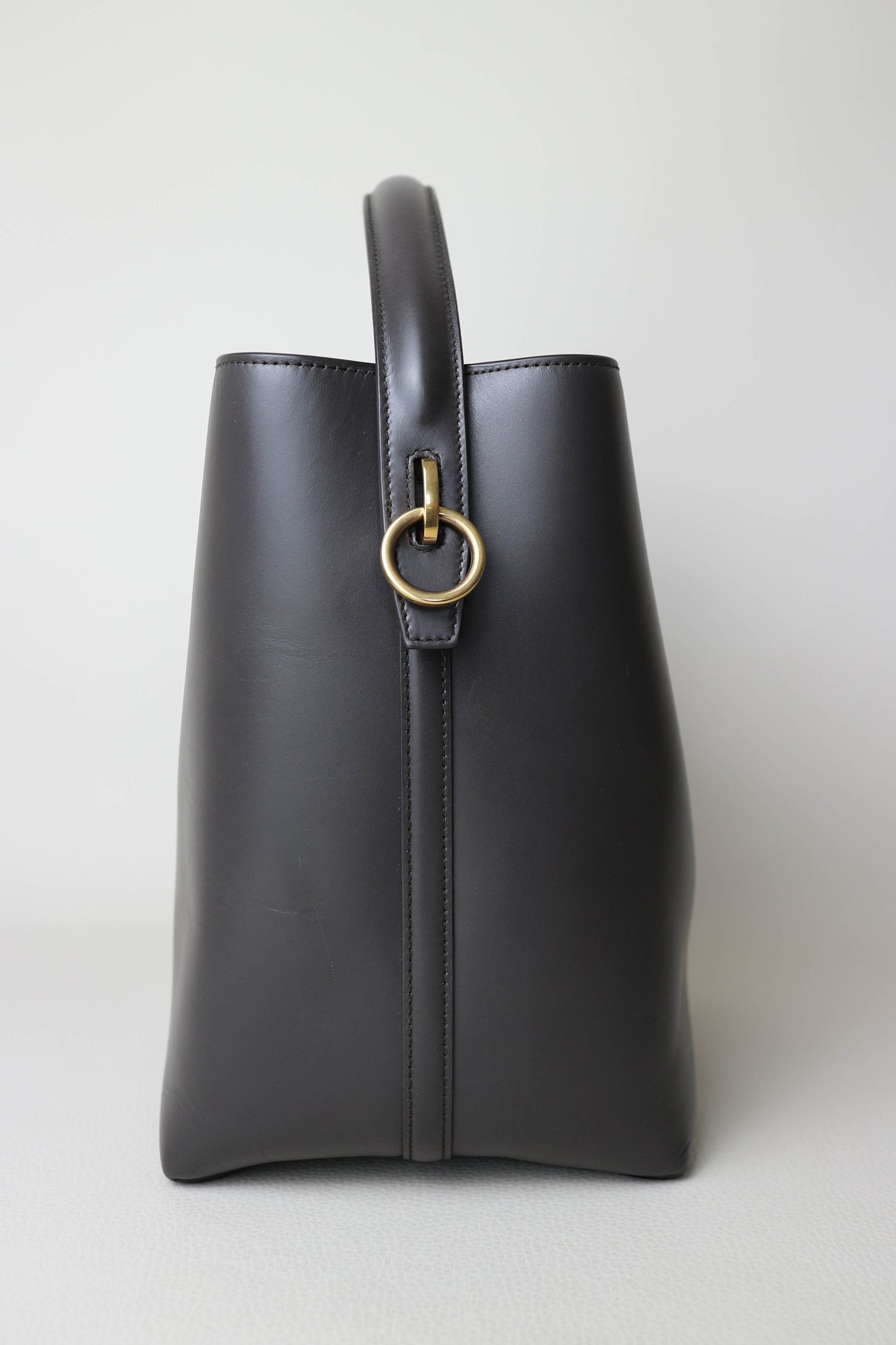 Saint Laurent Le 37 Logo Bucket Bag Grey