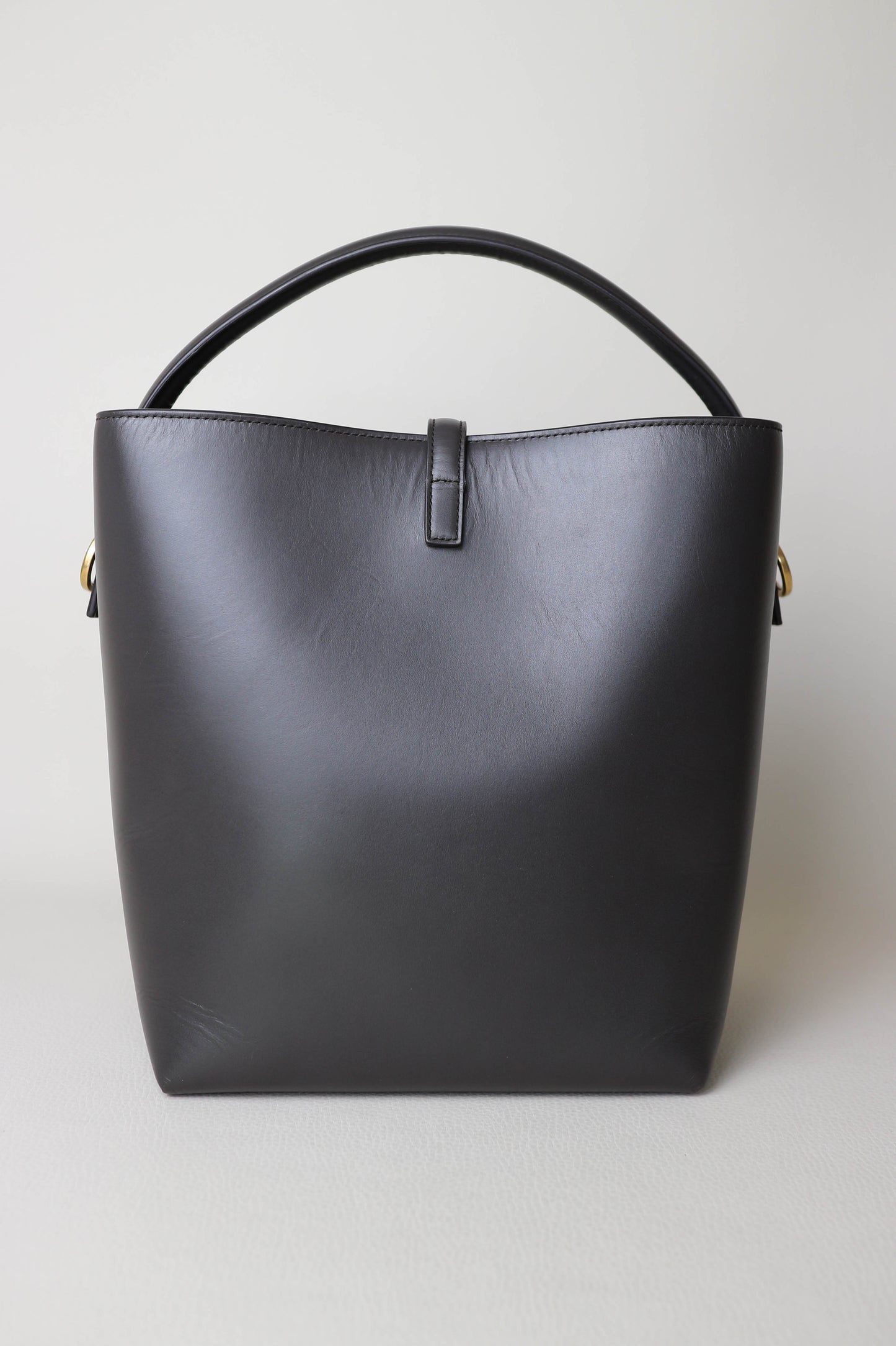 Saint Laurent Le 37 Logo Bucket Bag Grey
