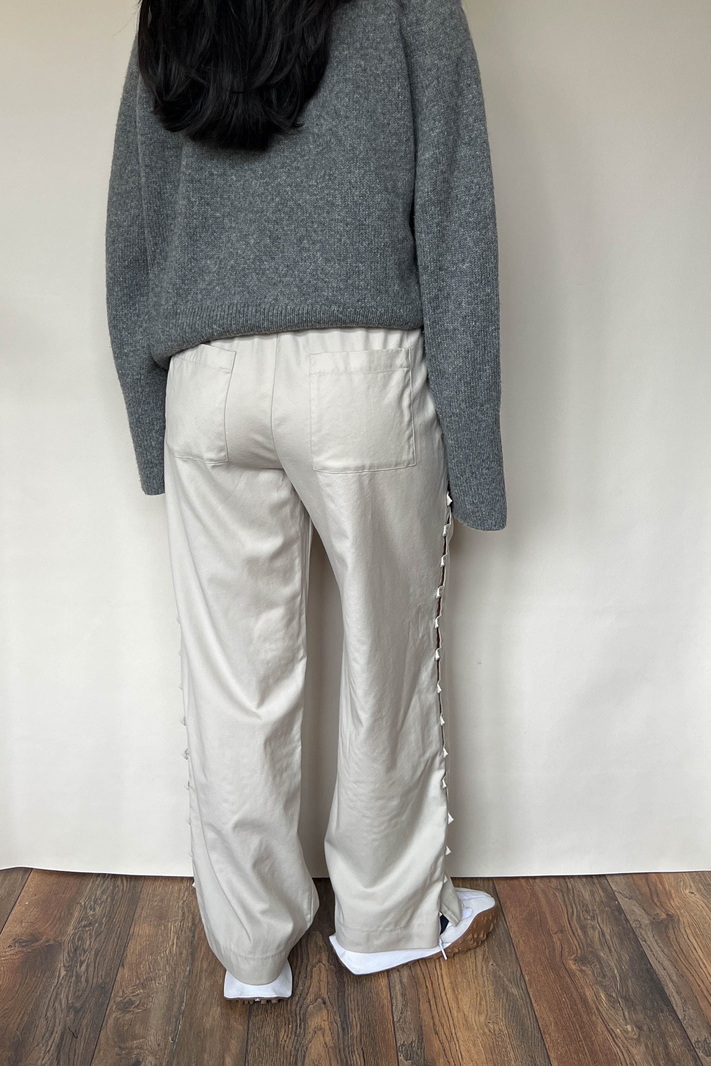 Loulou Studio Beige Button Wool Pants Beige