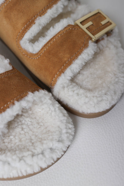 Fendi Shearling FF Sandals