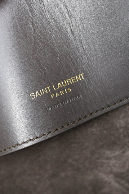 Saint Laurent Le 37 Logo Bucket Bag Grey