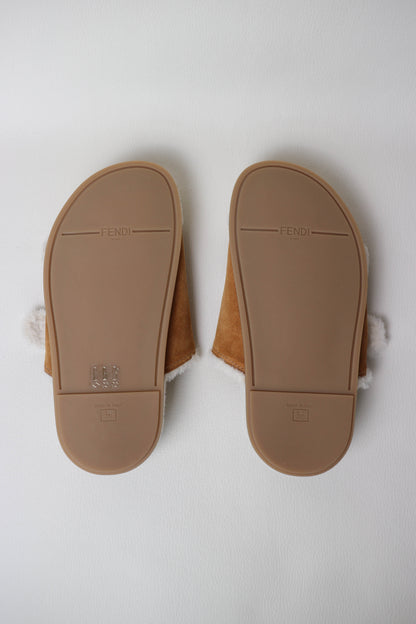 Fendi Shearling FF Sandals