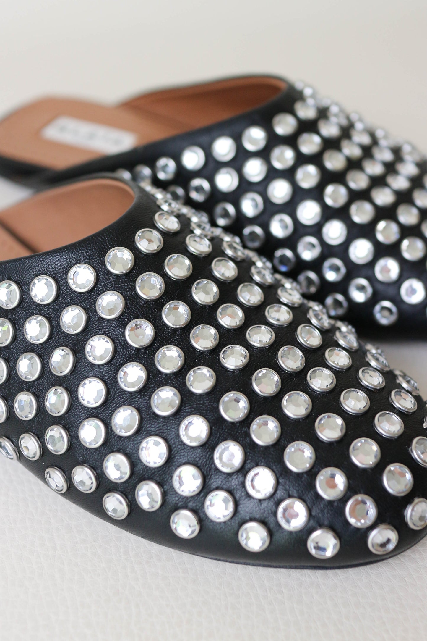 Alaïa Crystal Leather Mules Black