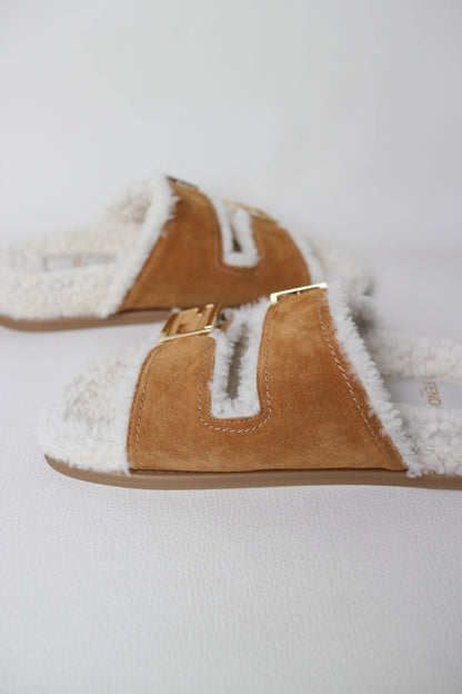 Fendi Shearling FF Sandals