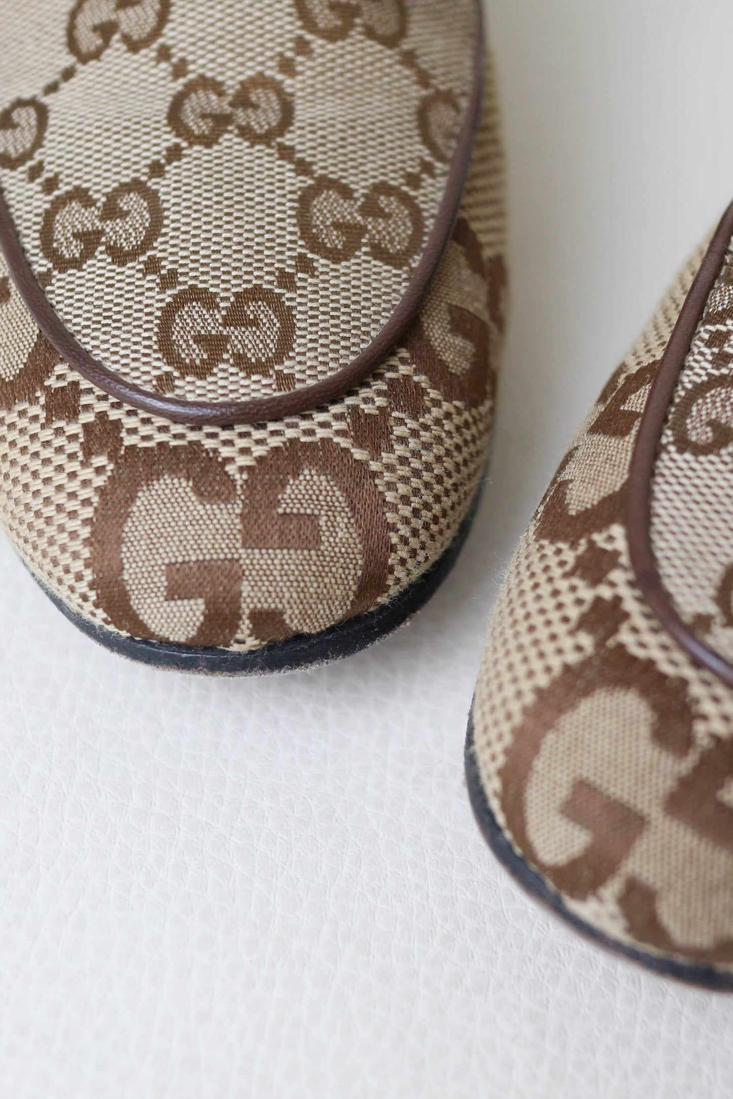 Gucci Jordaan Monogram Loafers Beige