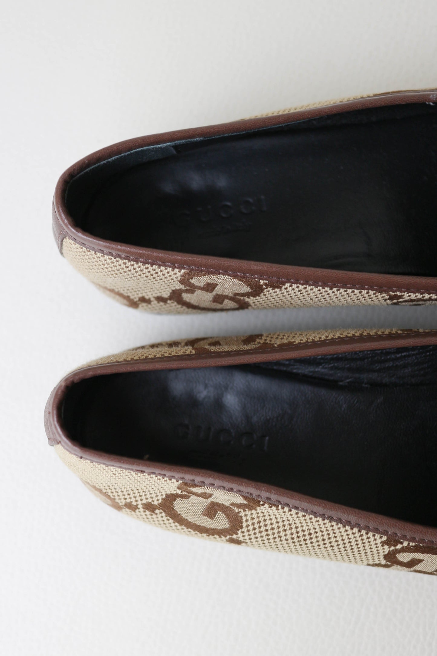 Gucci Jordaan Monogram Loafers Beige