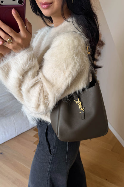Saint Laurent Le 5 À 7 Shoulder Bag Small Khaki