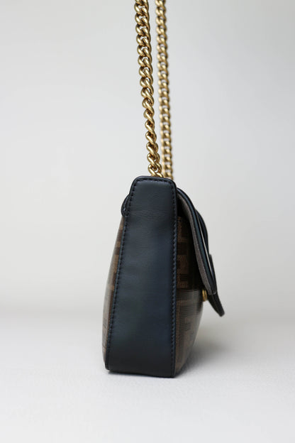 Fendi FF Zucca Mini Crossbody Bag Brown