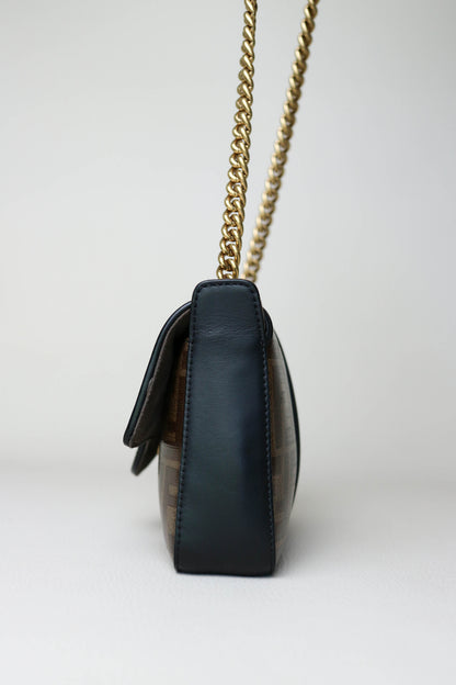 Fendi FF Zucca Mini Crossbody Bag Brown