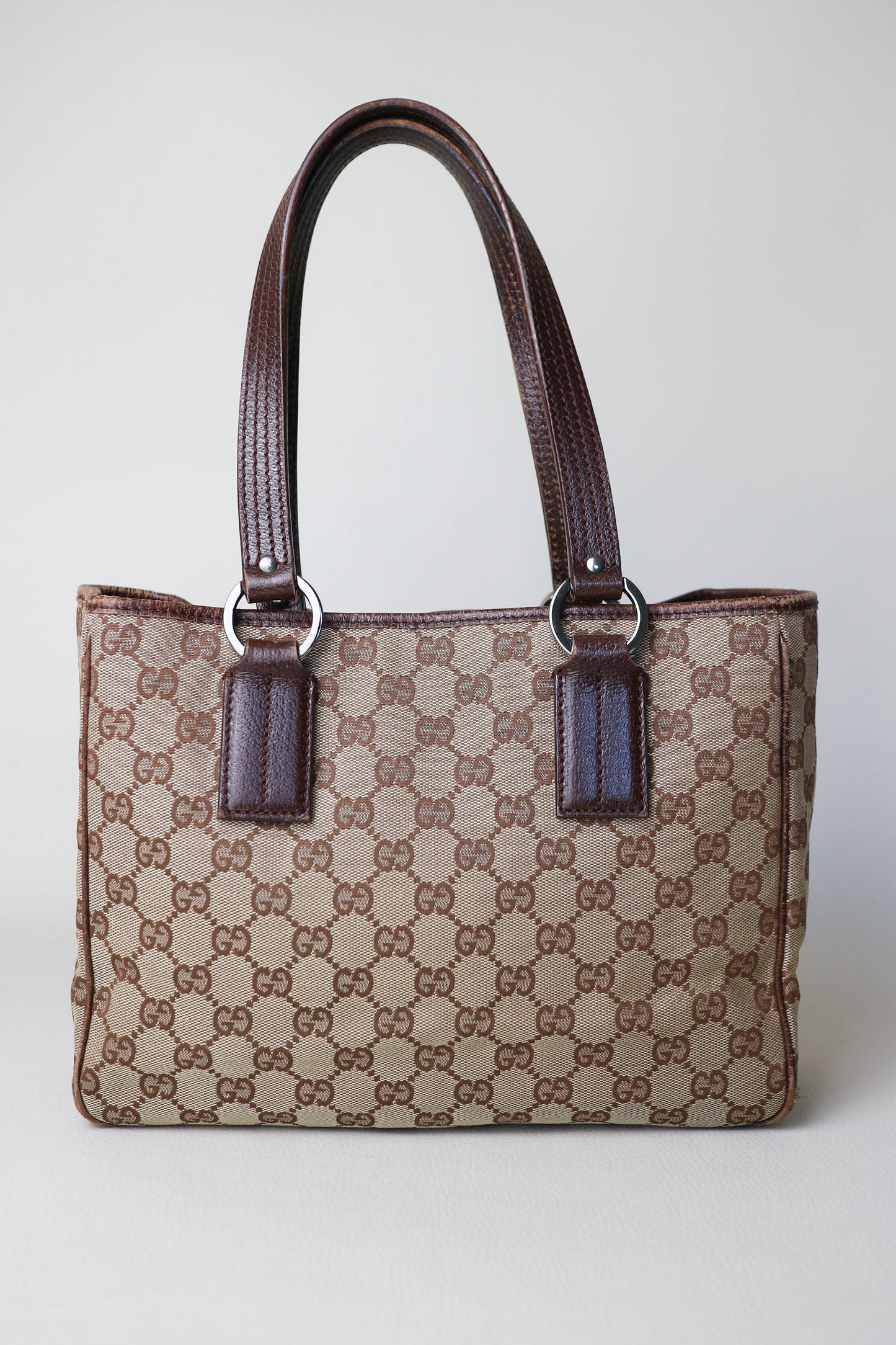 Gucci Vintage Canvas Tote Bag Brown