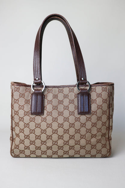 Gucci Vintage Canvas Tote Bag Brown