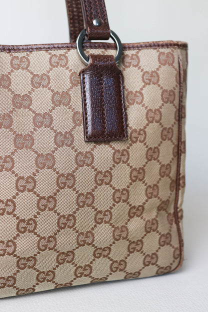 Gucci Vintage Canvas Tote Bag Brown