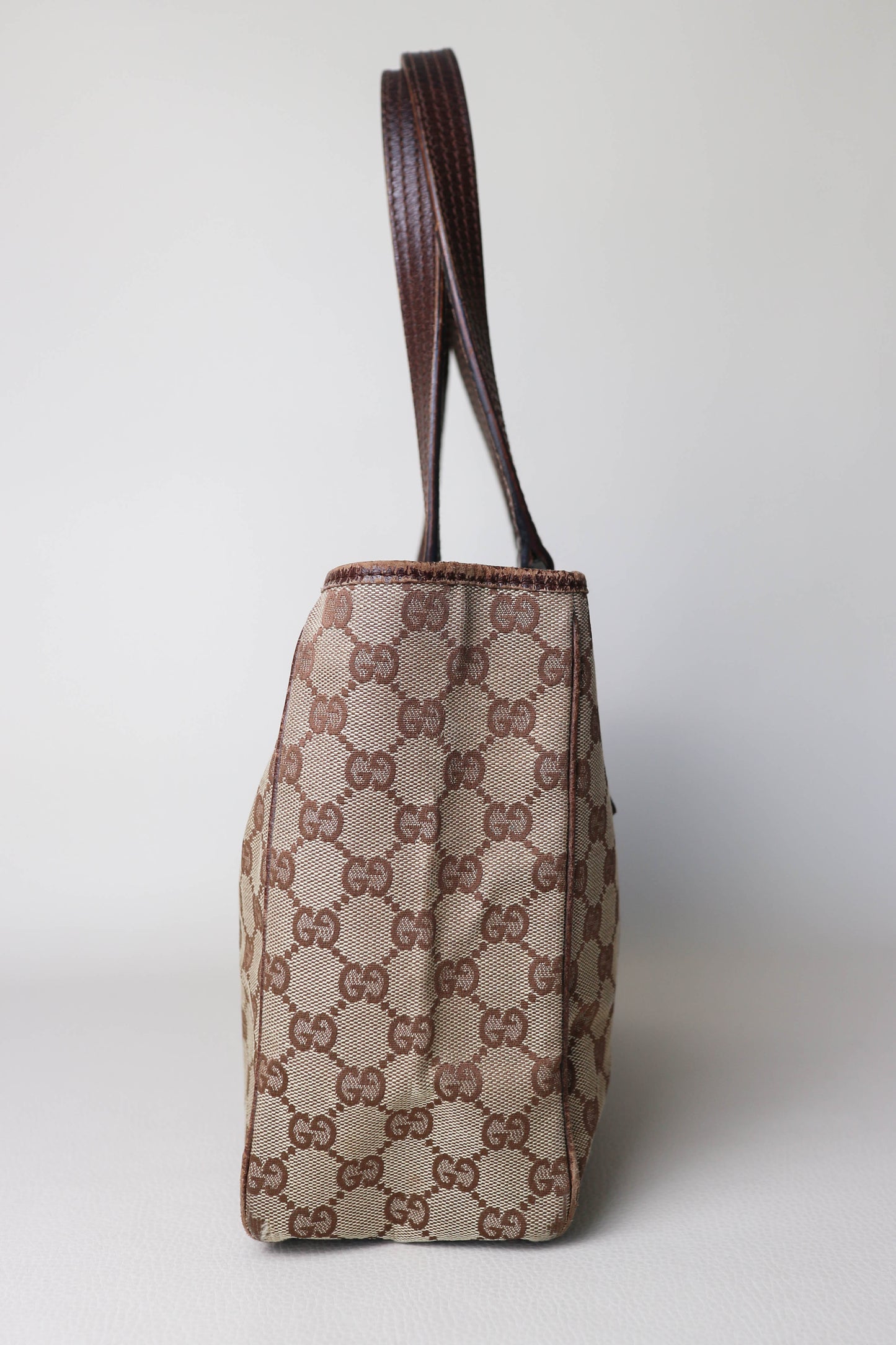 Gucci Vintage Canvas Tote Bag Brown