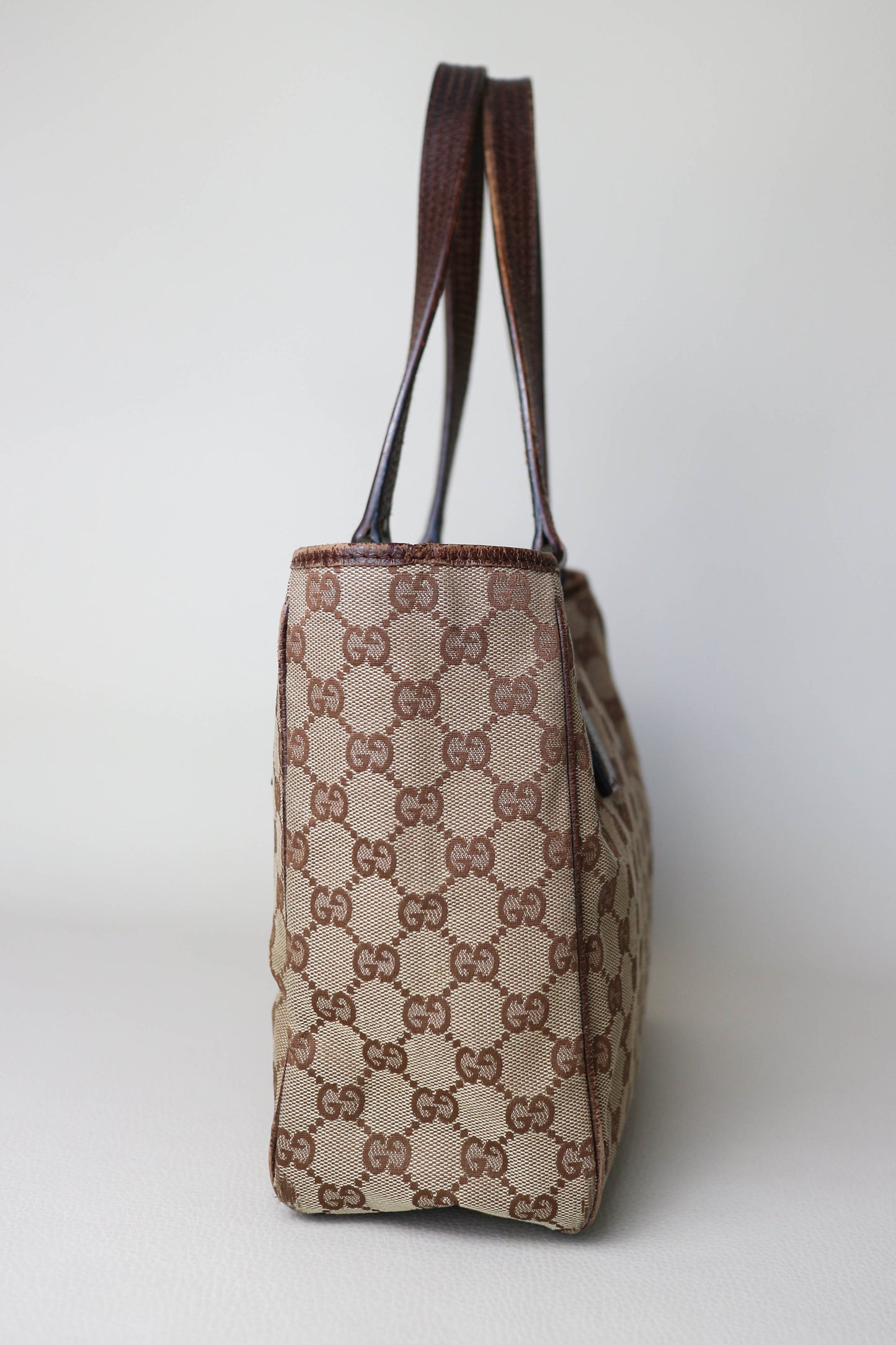 Gucci Vintage Canvas Tote Bag Brown