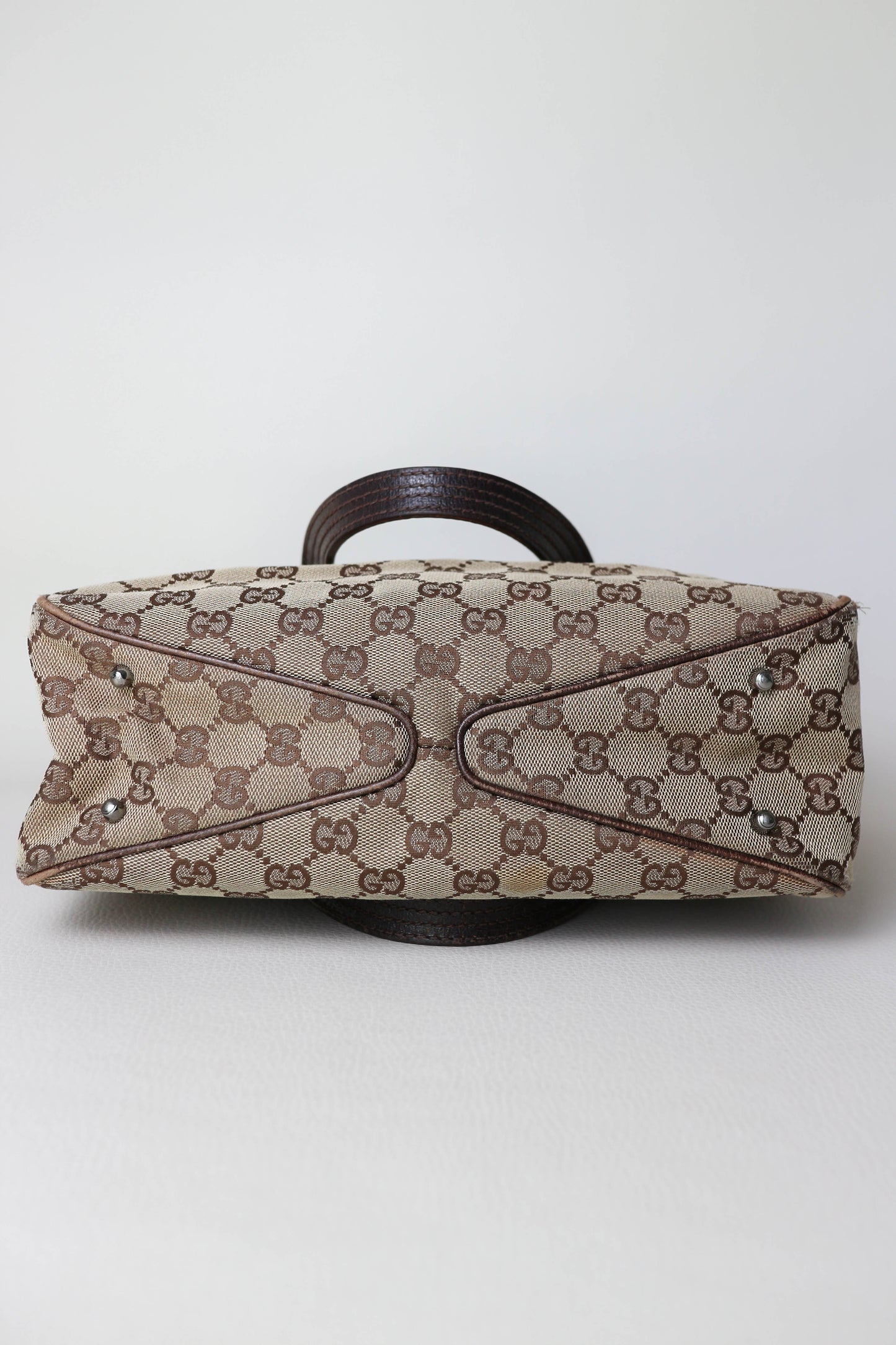 Gucci Vintage Canvas Tote Bag Brown