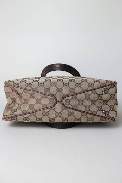 Gucci Vintage Canvas Tote Bag Brown
