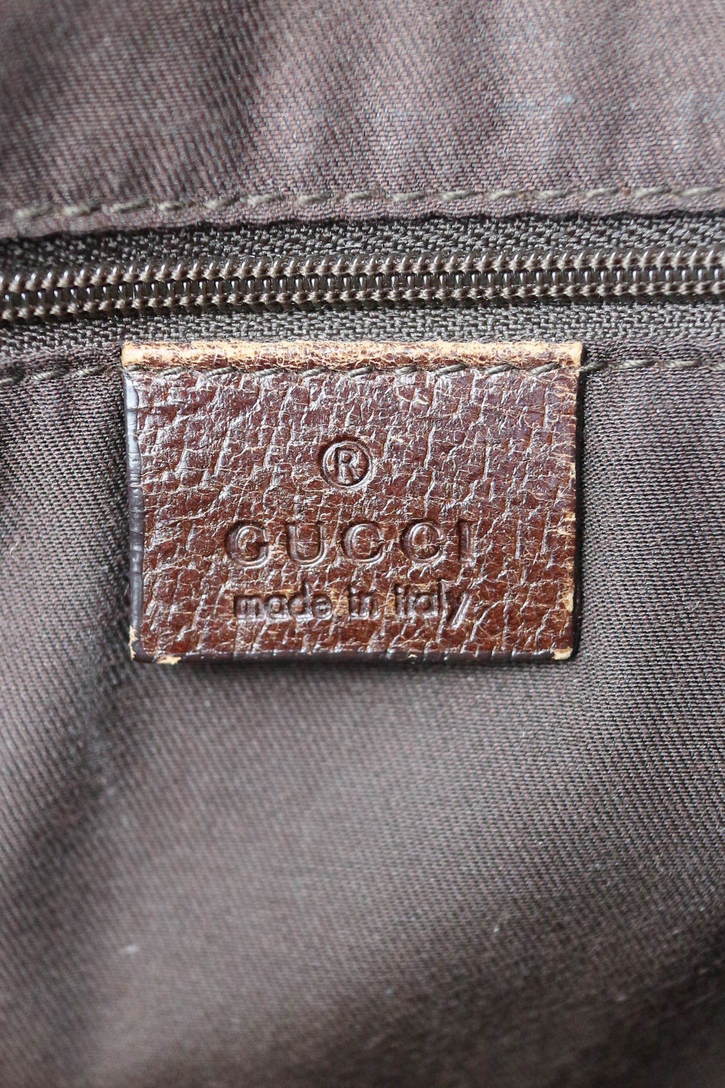 Gucci Vintage Canvas Tote Bag Brown