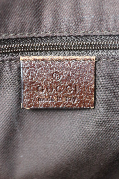 Gucci Vintage Canvas Tote Bag Brown