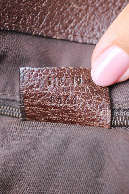 Gucci Vintage Canvas Tote Bag Brown