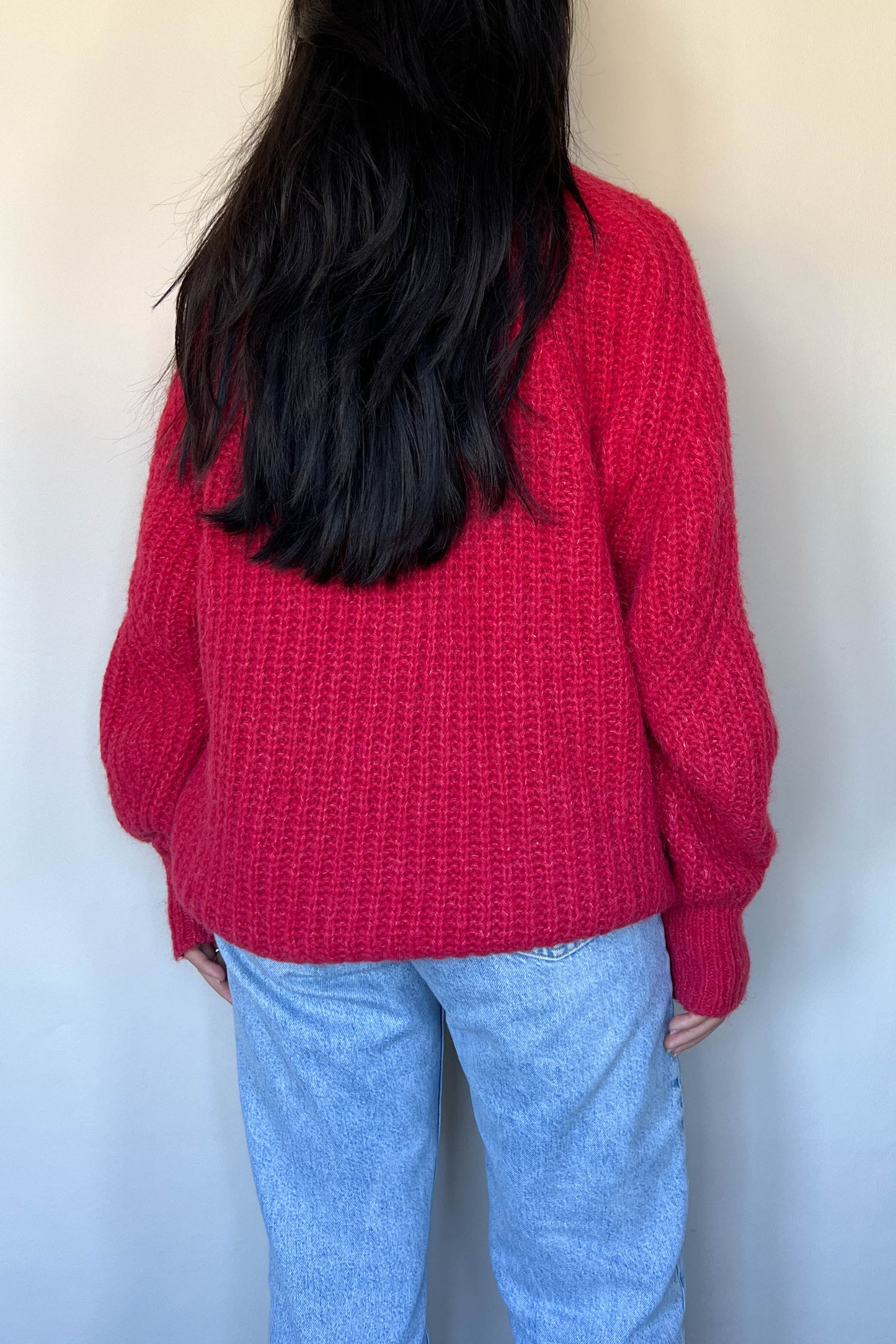 ROTATE Oversized Logo Knit Jumper Red