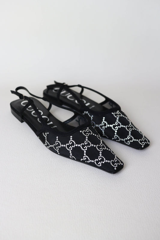 Gucci GG Crystal Mesh Slingback Sandals