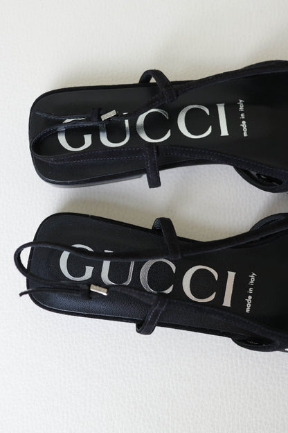 Gucci GG Crystal Mesh Slingback Sandals