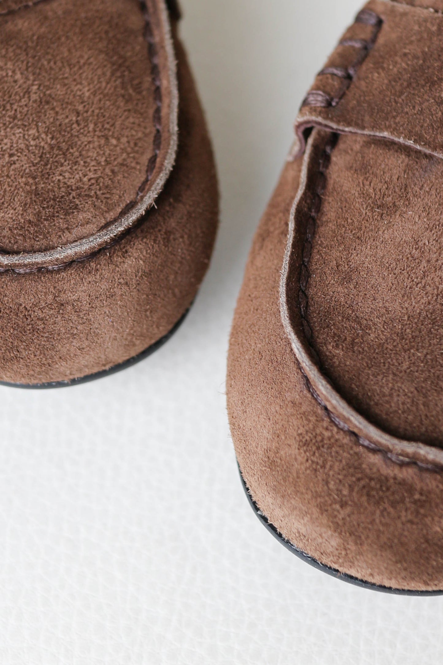 Prada Logo Loafers Suede Brown