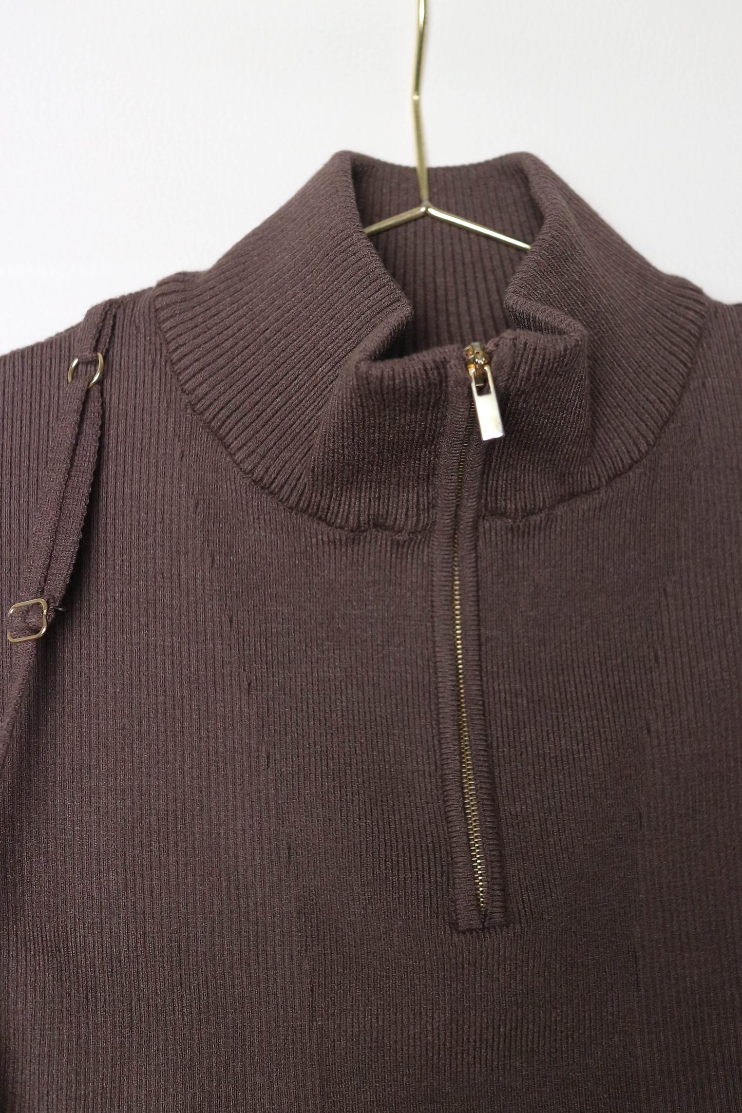 Jacquemus Knit Zip Top Brown