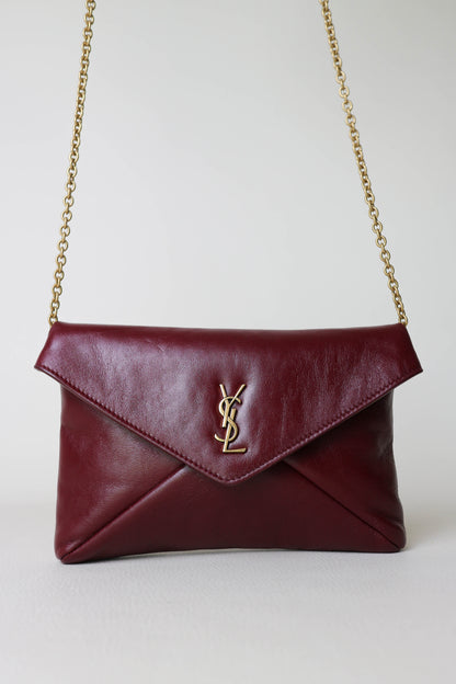 Saint Laurent Cassandre Mini Clutch Bag Burgundy