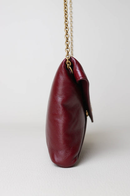 Saint Laurent Cassandre Mini Clutch Bag Burgundy